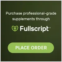 Image of placing an order for supplements with the Fullscript logo in it