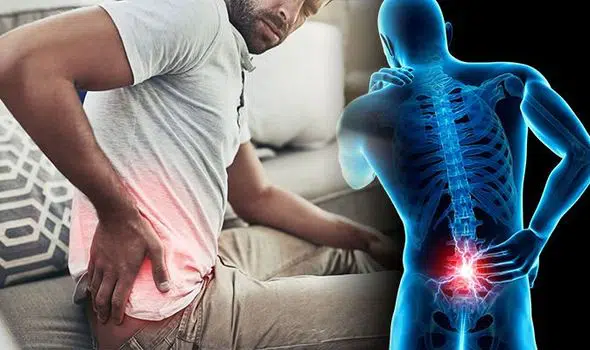 Man having low back pain injury