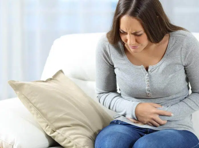 Pregnant patient suffering from prenatal pain