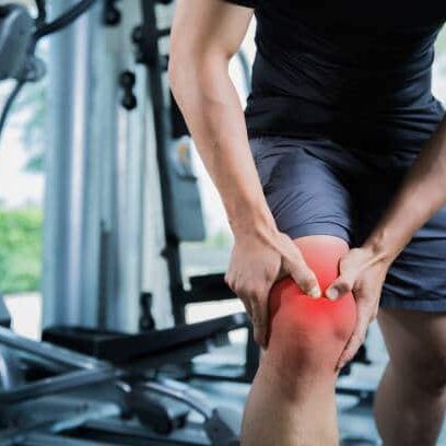 pain illustration of a male athlete having knee pain