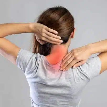 Woman suffers from intense neck pain 