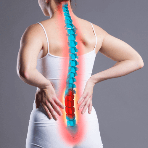 Woman suffers from a spinal disorder