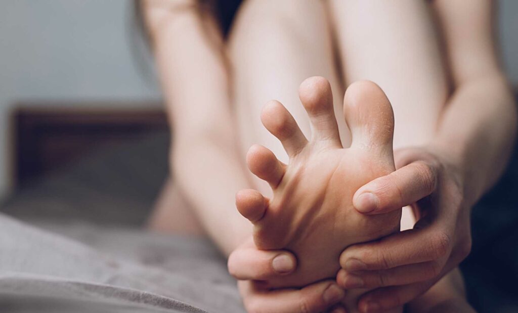 Patient receiving shockwave therapy for plantar fasciitis at Core Family Health & Wellness
