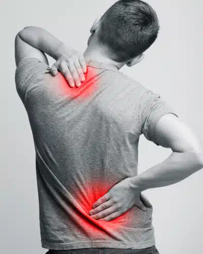 Man suffers from back and neck pain