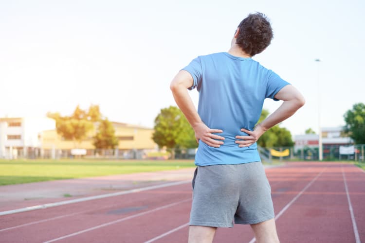 man suffers from slipped discs.