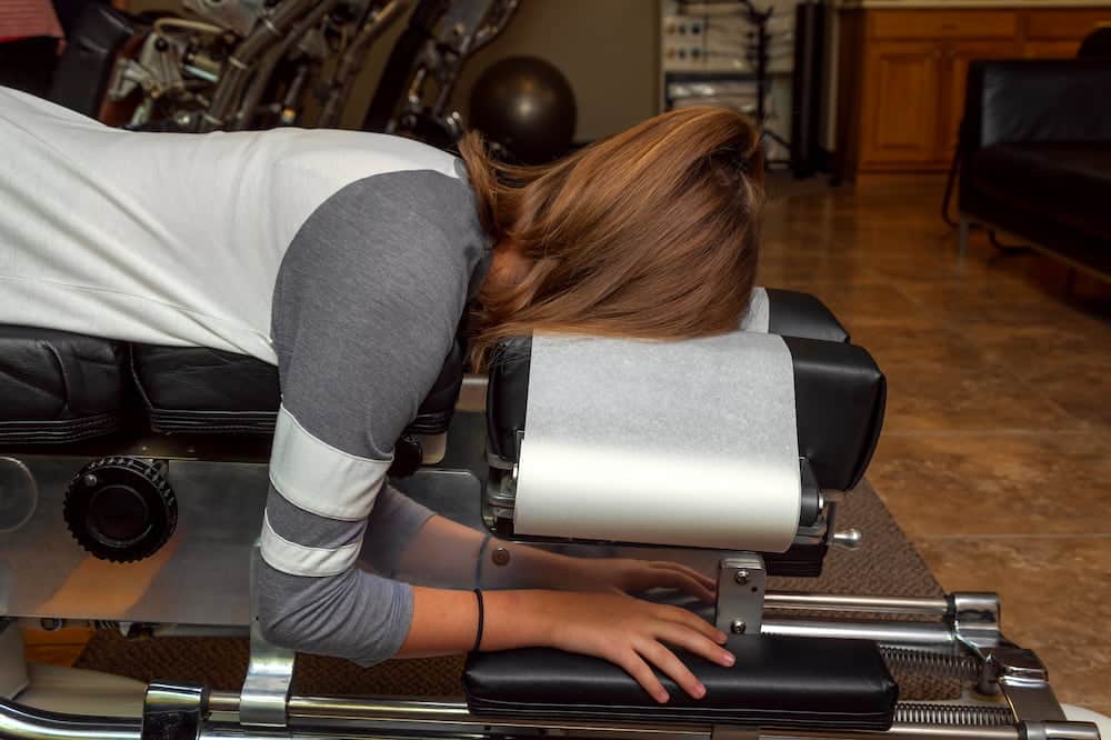 Patient getting Spinal Decompression Treatment.
