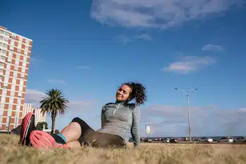 Girl resting after exercise