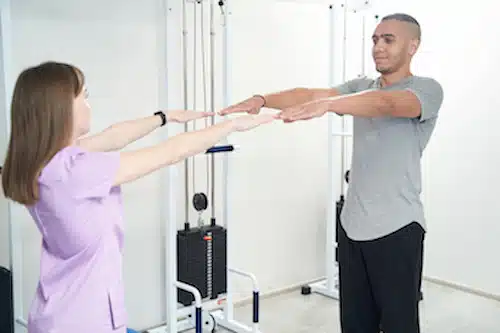 Stretching Exercises during physical rehabilitation session