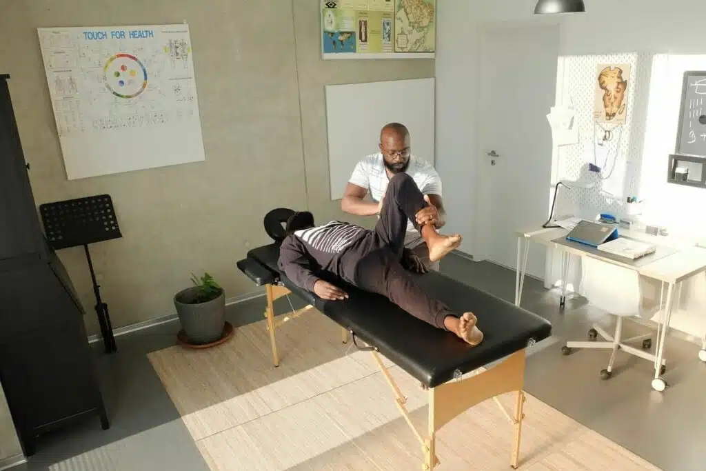 a man having a massage